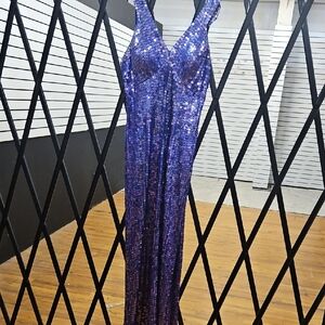 Papell Boutique Purple Sequin Dress